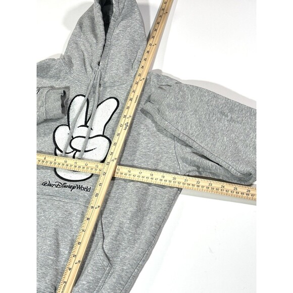 2025 Walt Disney World Park Mickey Peace Sign Hoodie Pullover Sweatshirt Gray XS - Picture 8 of 11